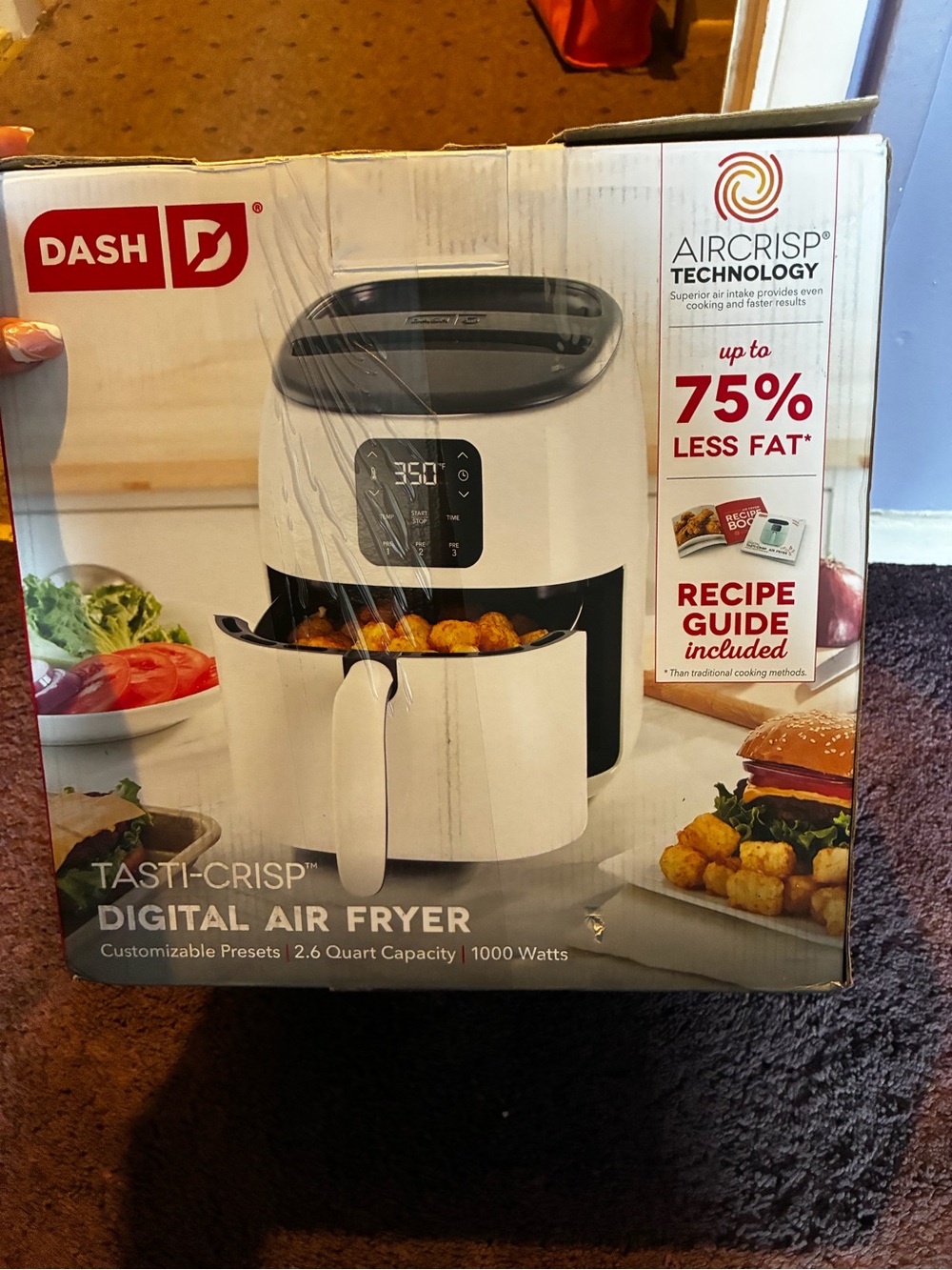 Ash White and Black Tasti-Crisp Digital Air Fryer